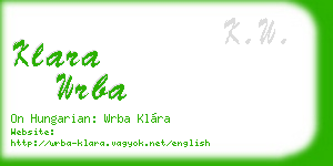 klara wrba business card